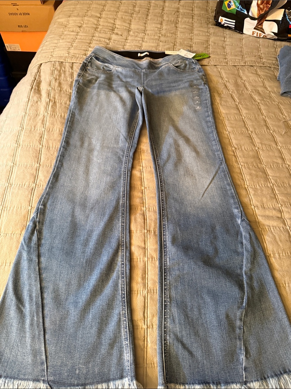 Maurices Light Blue Wide-Leg Flare Jeans
